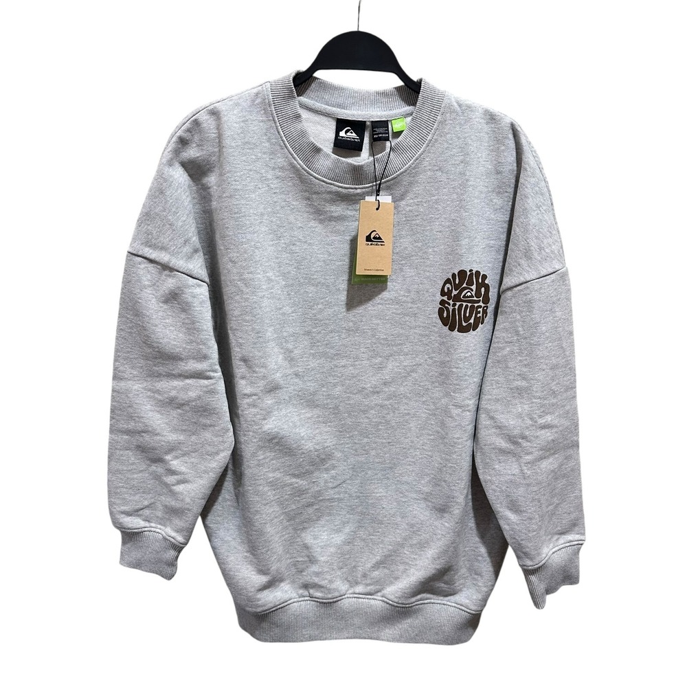 Quiksilver Womens Size XS No Limits Oversized Crewneck Sweatshirt Grey Sunflower - Picture 5 of 11